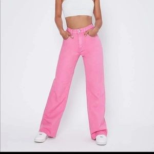 SHEIN Vibrant Pink High Rise Jeans